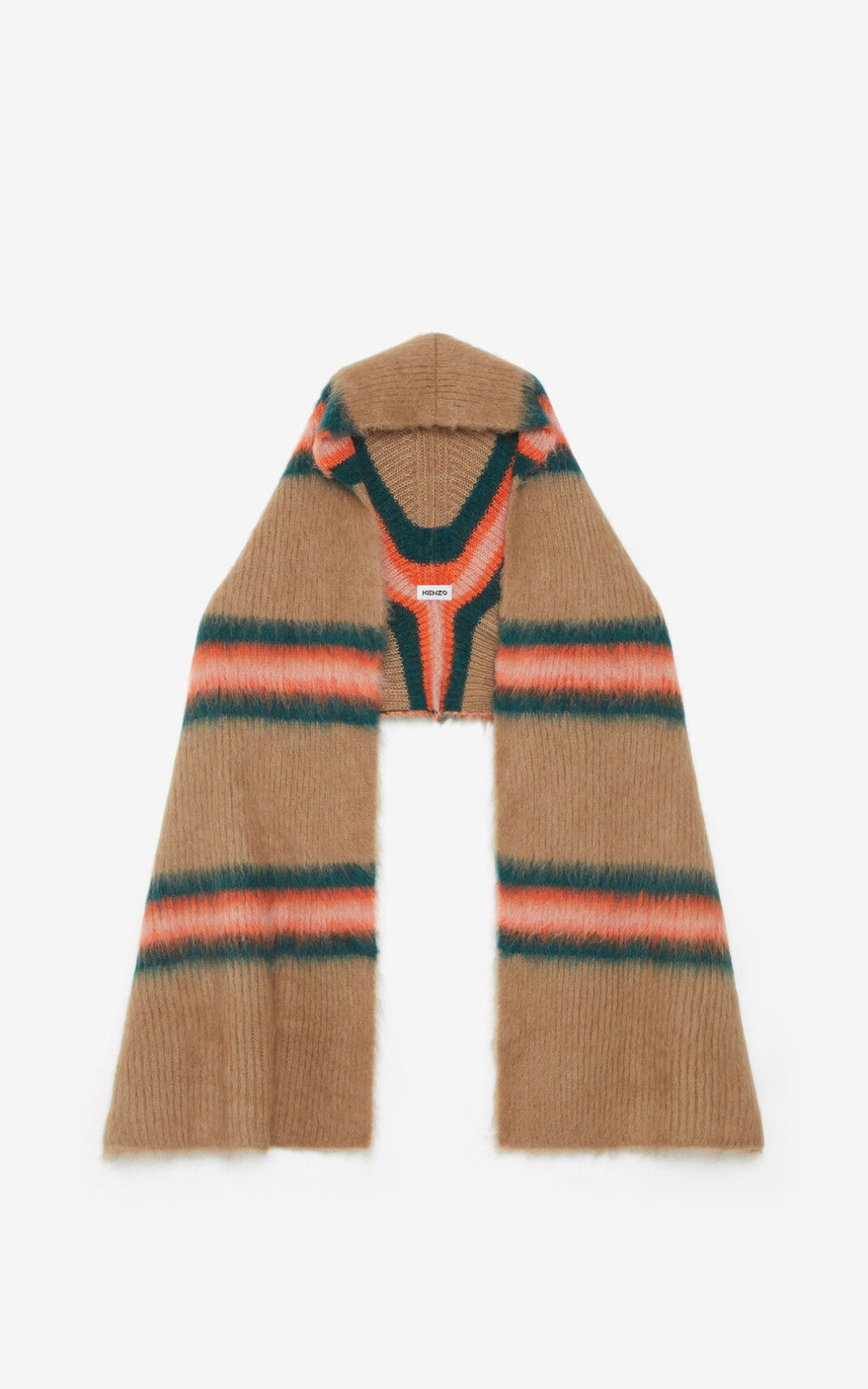 Bufanda Kenzo Striped alpaca wool Hombre Beige Oscuro - SKU.3201846